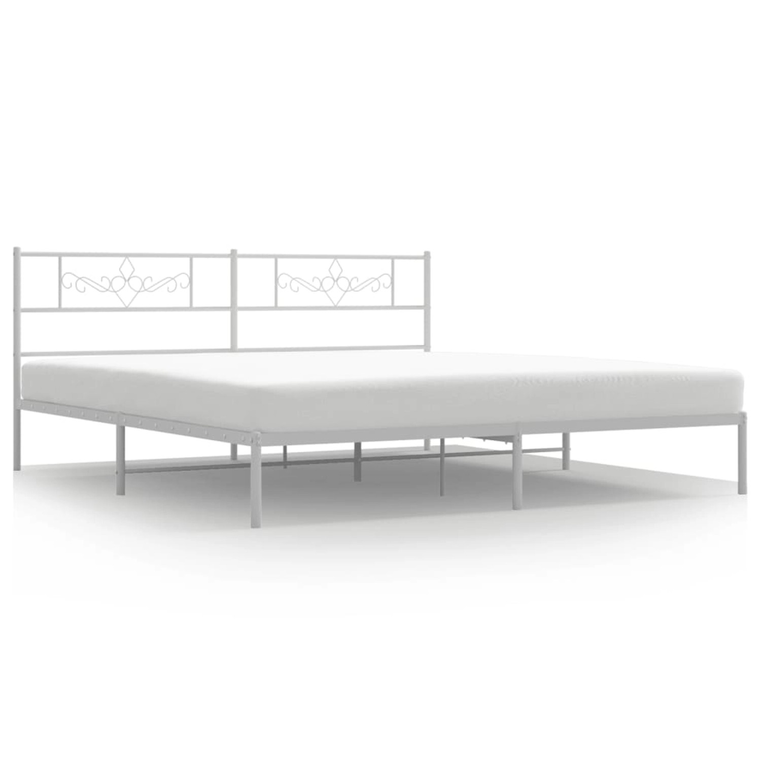 vidaXL Bettgestell mit Kopfteil Metall Weiß 180x200 cm Modell 131884795 günstig online kaufen