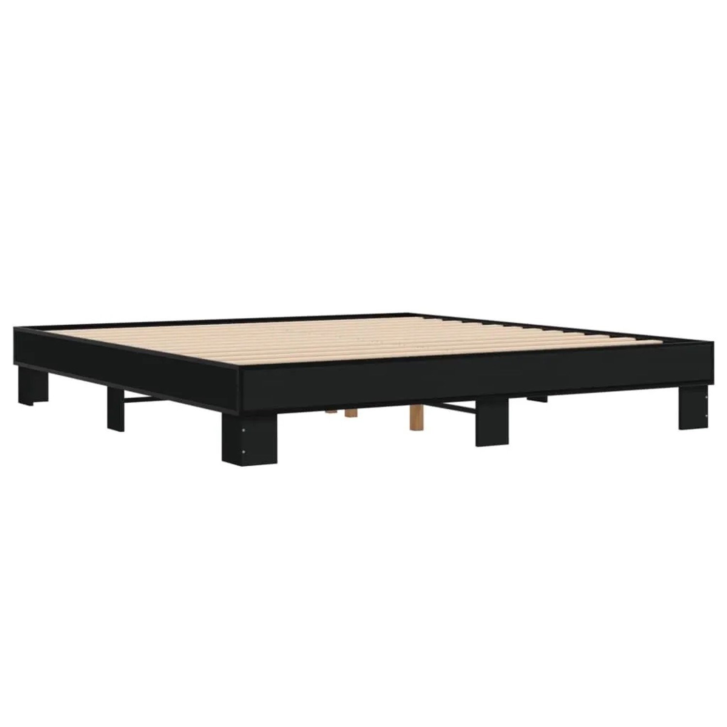 vidaXL Bettgestell Schwarz 200x200 cm Holzwerkstoff und Metall 3280217 günstig online kaufen