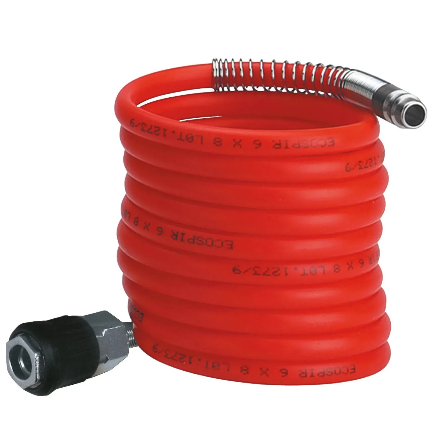 Einhell Druckluftschlauch, 4m Spiralschlauch mit Schnellkupplung, Teil des 3-tlg. Kompressor Zubehör Sets.
