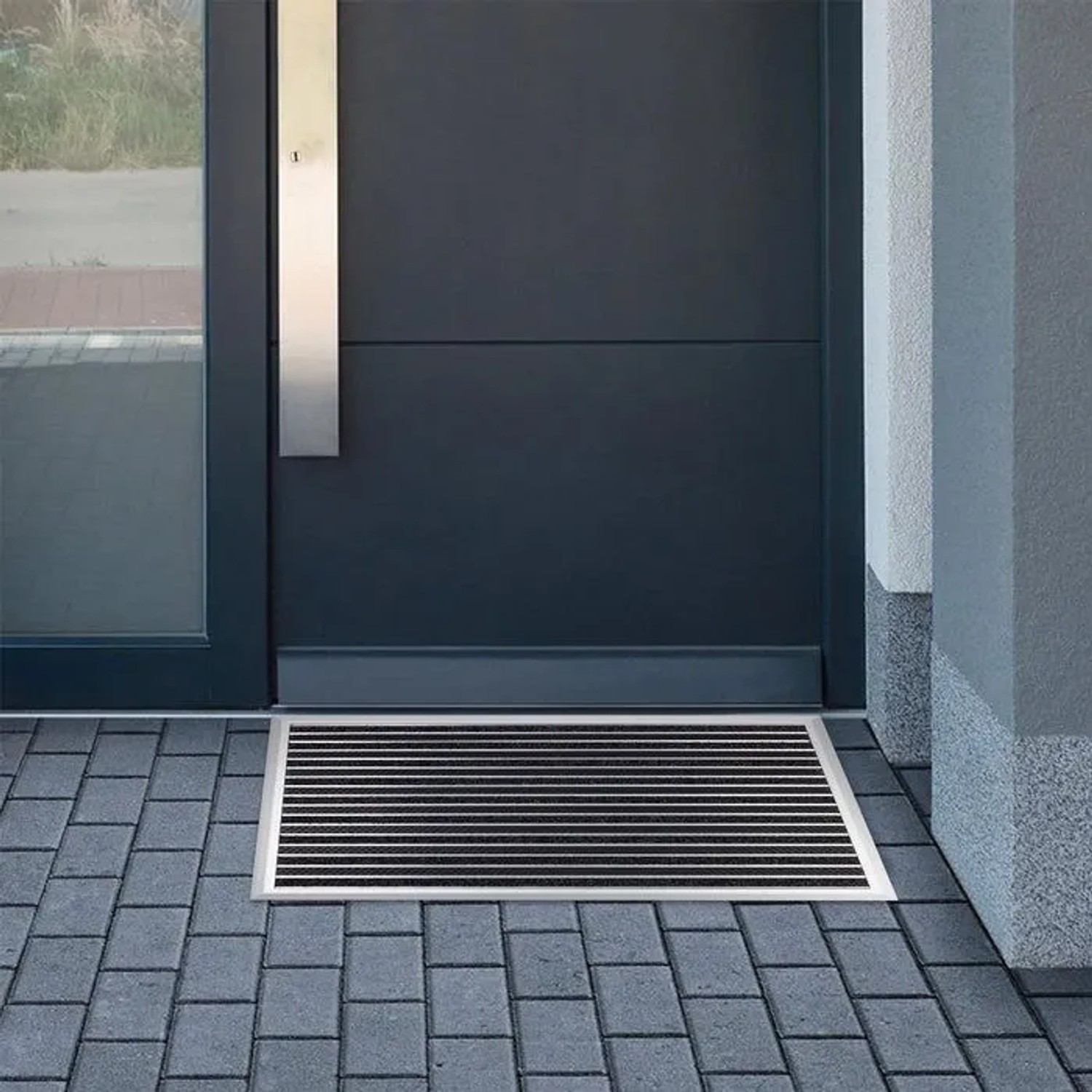 Floordirekt Fußmatte Spectral Aluminium Türmatte Textilfaser Rips/Bürste 68 x 98 cm_6