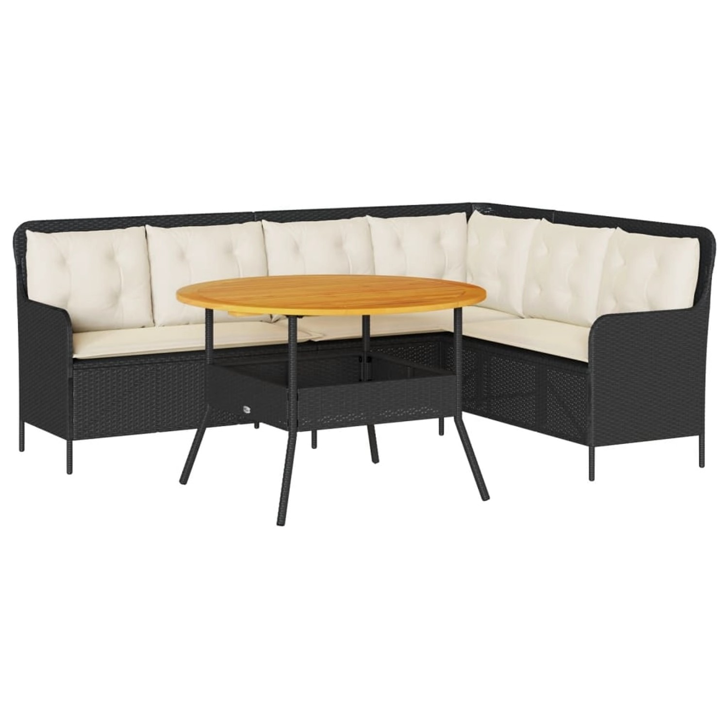 vidaXL 2-Tlg Garten-Sofagarnitur mit Auflagen Schwarz Poly Rattan 3262091 günstig online kaufen