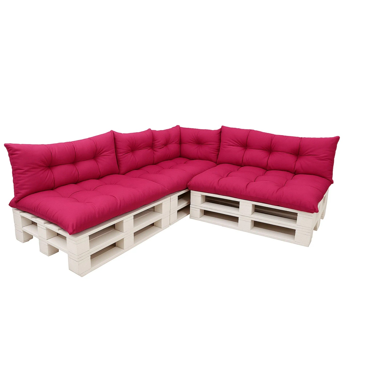 Setgarden Set 7er Palettensofa Kissen Outdoor  120 x 80cm cm Sitzkissen + Rückenkissen 120 x 40 cm 1tlg Rose