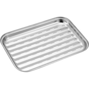 Jamestown Grillschale aus Edelstahl, 24,5x34,5cm, für Grillgemüse und mehr.