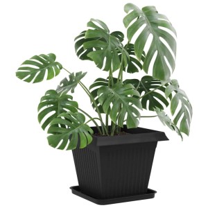 vidaXL Blumentöpfe 24 Stk Schwarz 38 x 38 x 30 cm Kunststoff 3403316