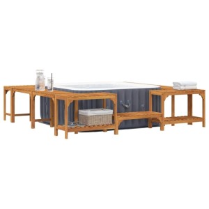 vidaXL Whirlpool-Umrandung Braun 230 x 230 cm Massivholz Akazie 3334764