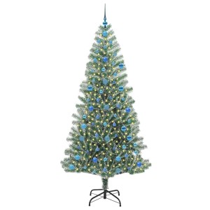 vidaXL Künstlicher Weihnachtsbaum Beschneit mit LED Licht 210 cm 3396831