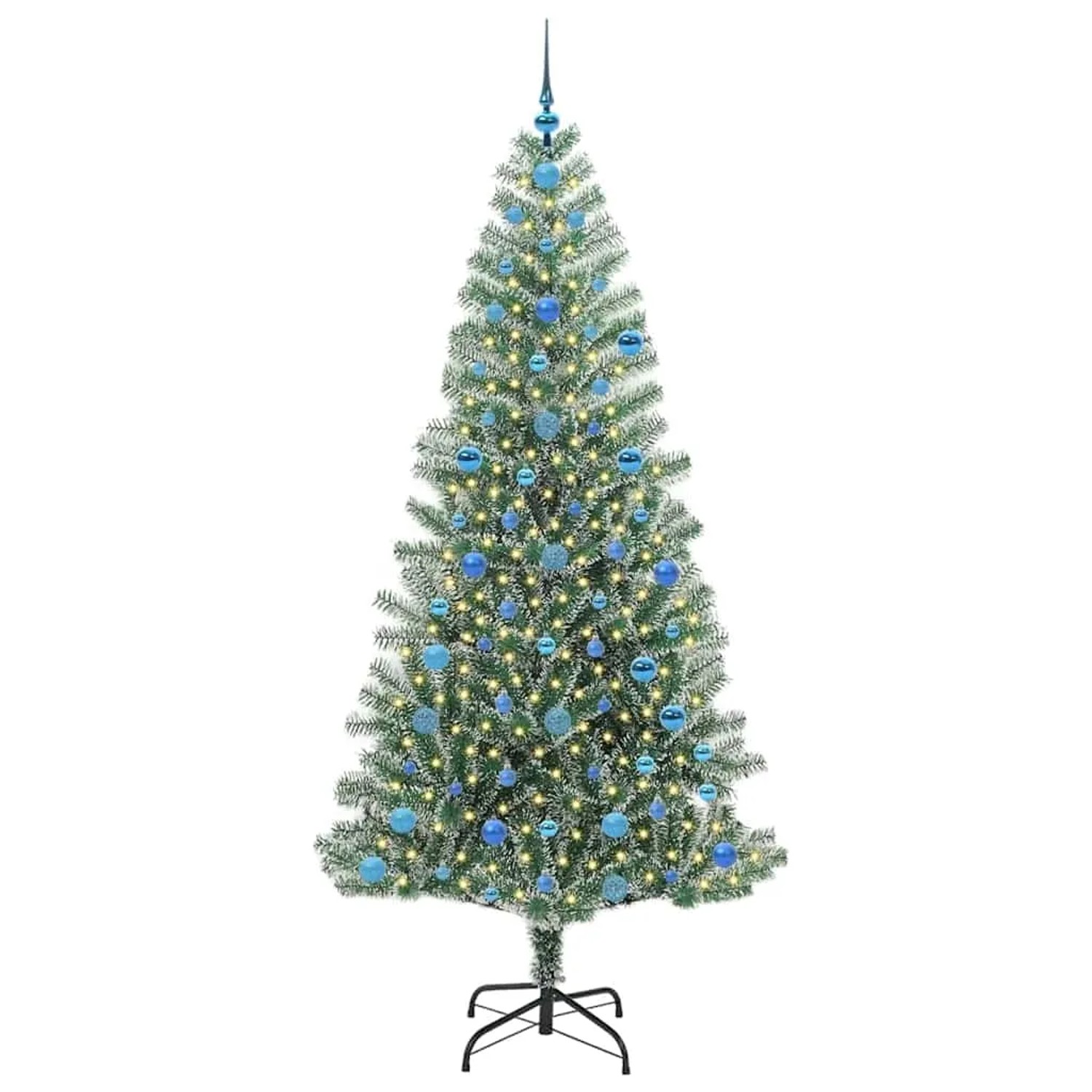 vidaXL Künstlicher Weihnachtsbaum Beschneit mit LED Licht 210 cm 3396831