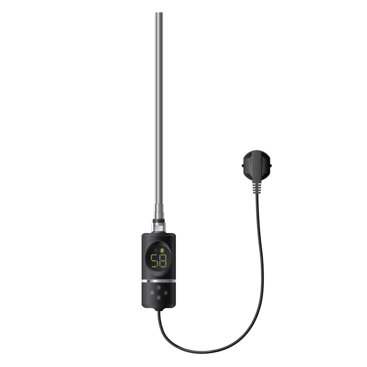 LuxeBath Heizstab 900W Schwarz mit Thermostat und Digitalanzeige