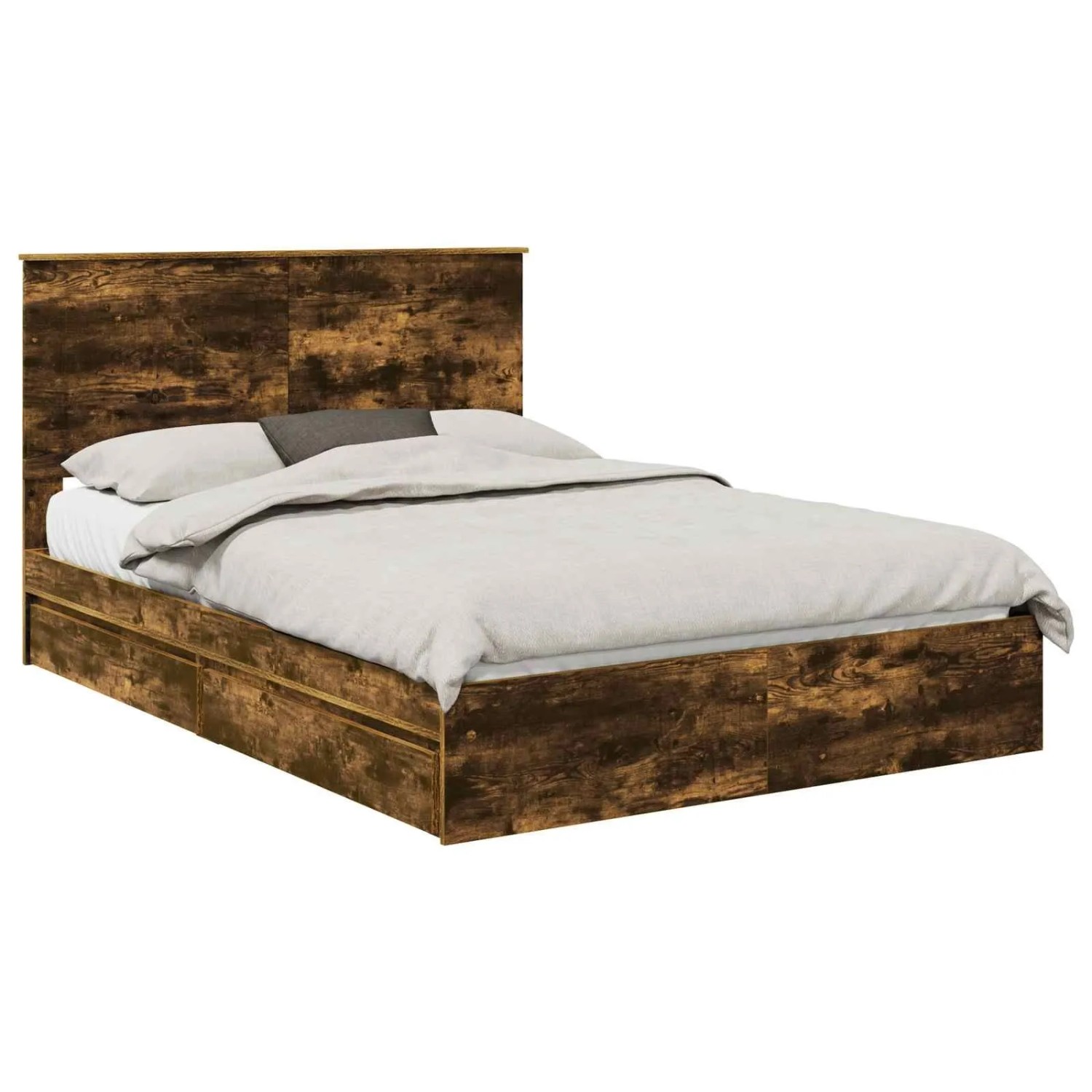 vidaXL Stauraumbett Räuchereiche 140 x 200 cm Holzwerkstoff 3409556 günstig online kaufen