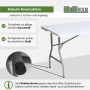 TRUTZHOLM Klapptisch, 180x75 cm, weiß, mit Stahlgestell. Gartentisch für Camping und Garten.