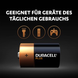 Duracell D Batterie, 1,5V, 2er-Pack. Alkaline Batterie für Geräte des täglichen Gebrauchs.
