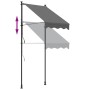 Anthrazitfarbene, einziehbare Markise aus Stoff und Stahl mit Höhenverstellung. Ideal als Sonnenschutz für Terrasse oder Balkon.