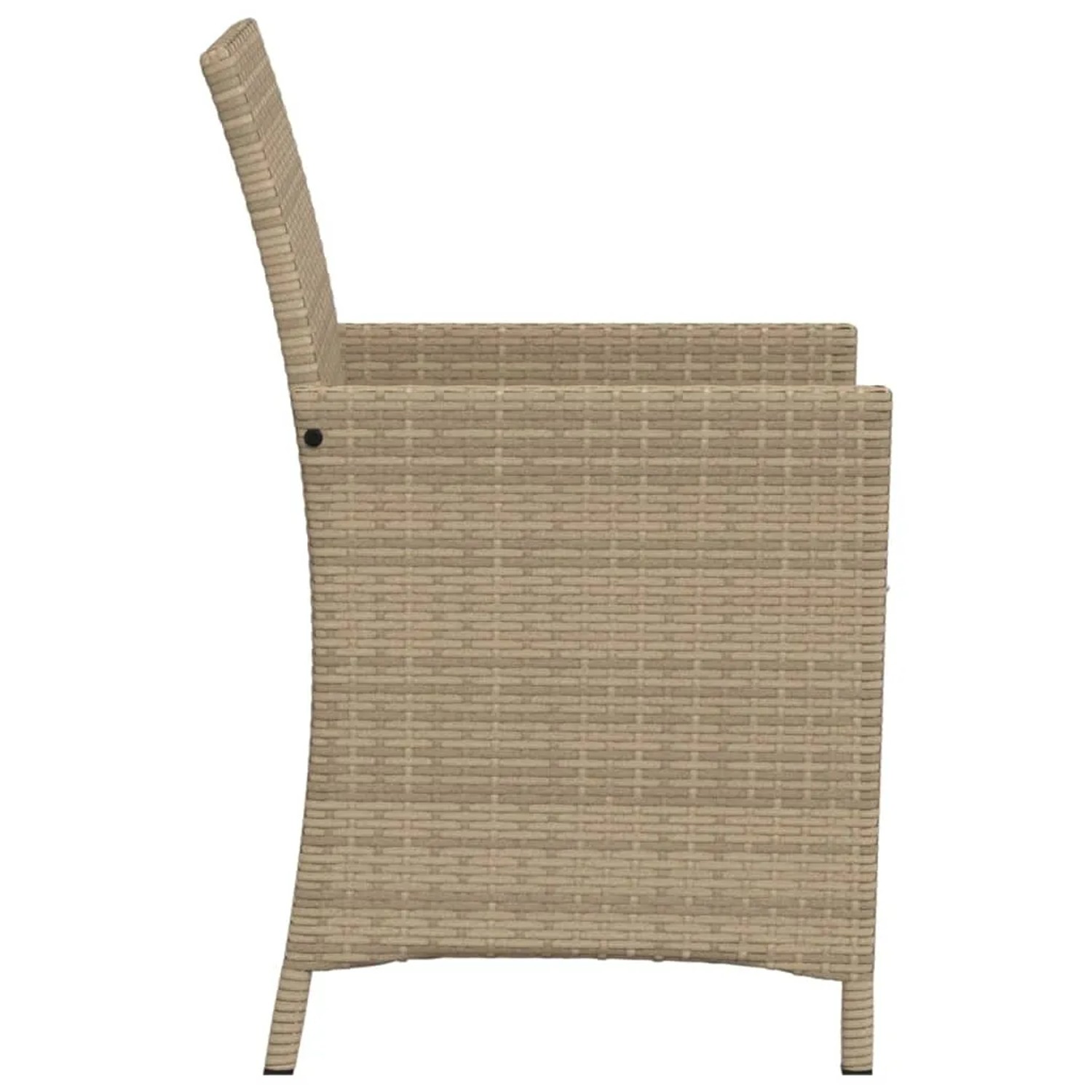 Beiger Gartenstuhl aus Polyrattan, Teil eines 3-tlg. Bistro-Sets von vidaXL.