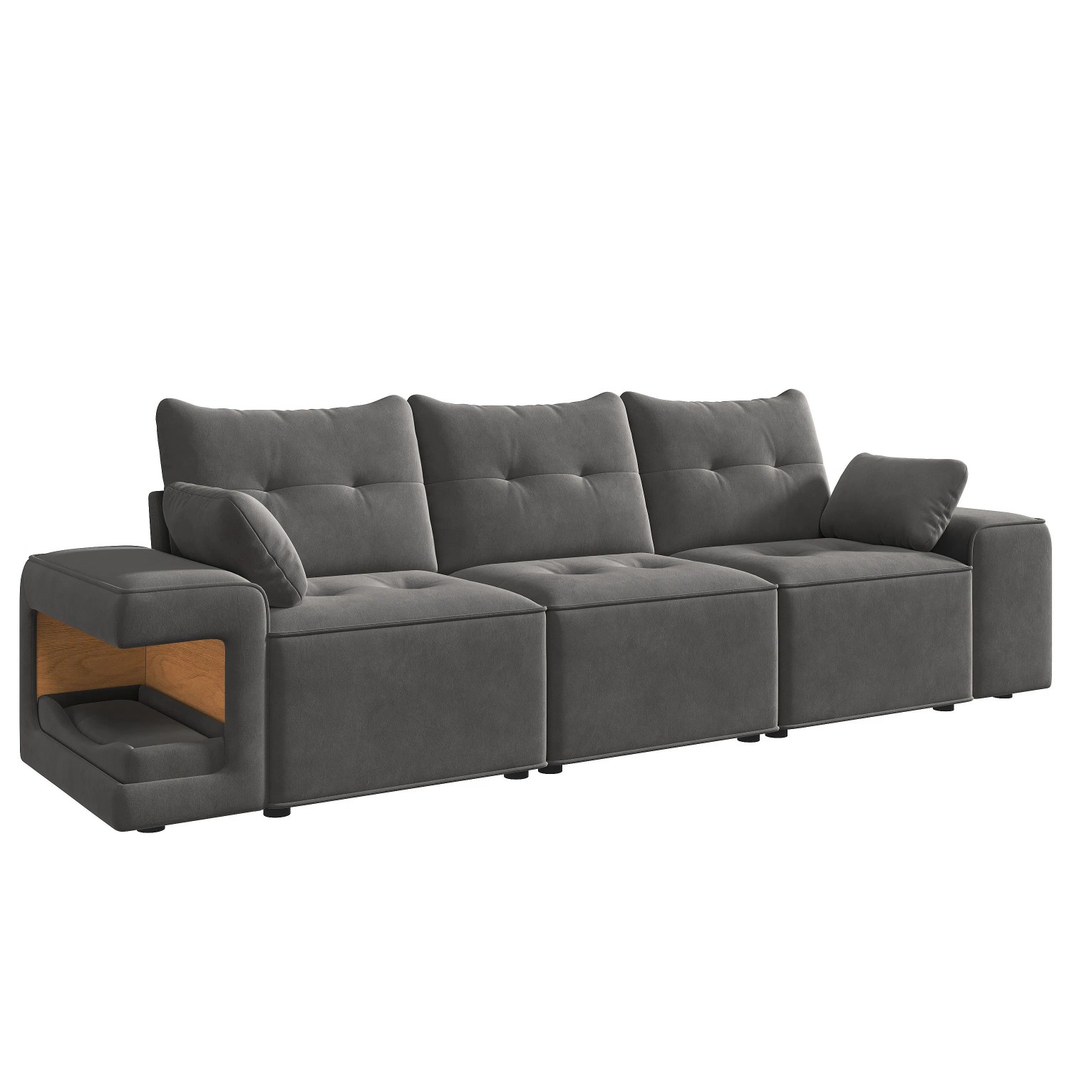 Merax Sofa 3 Sitzer Modular Cloud Design Stauraum Grau