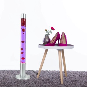 EASYLIGHT Lavalampe Rot Lila 76 cm Hoch Groß mit Leuchtmittel G9 Retro Alan