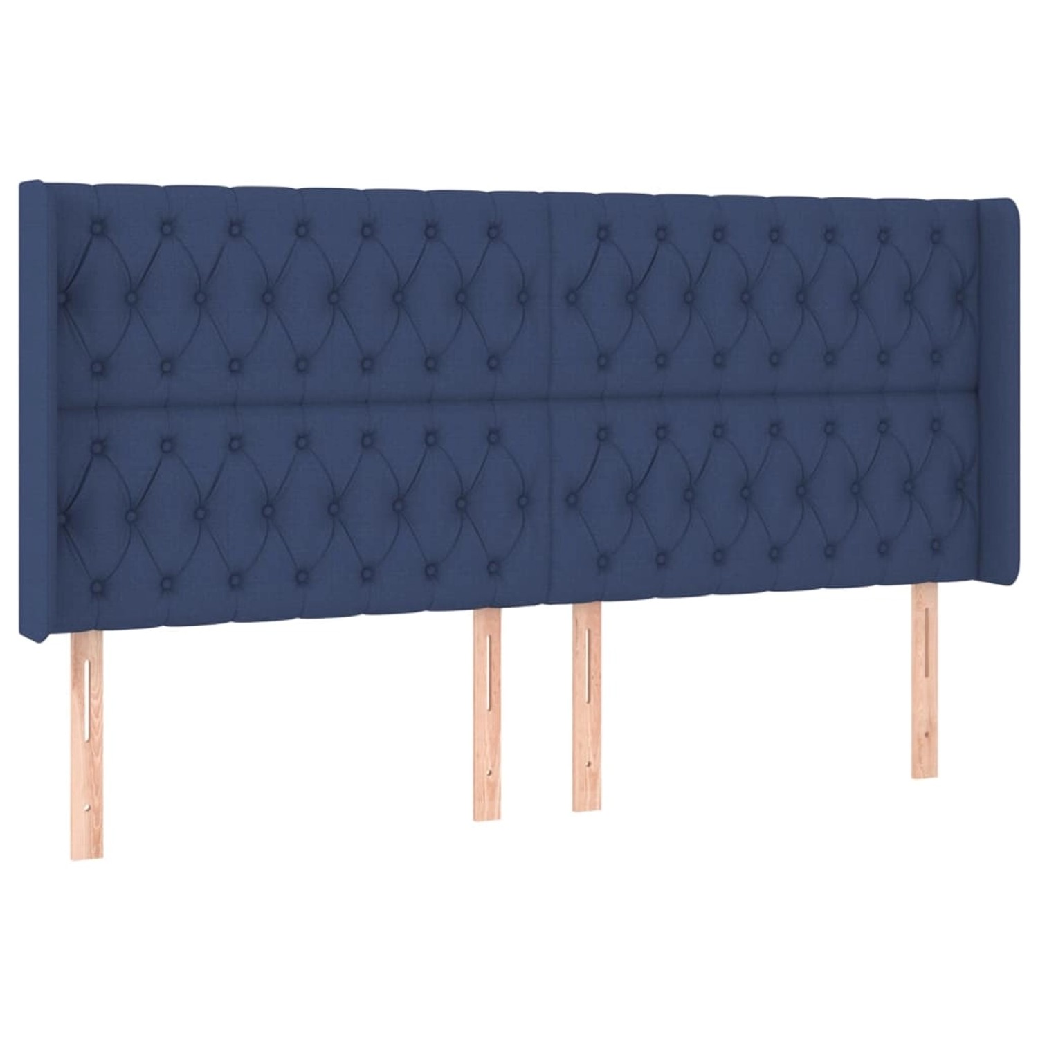 vidaXL LED Kopfteil Blau 203x16x118/128 cm Stoff 3124412