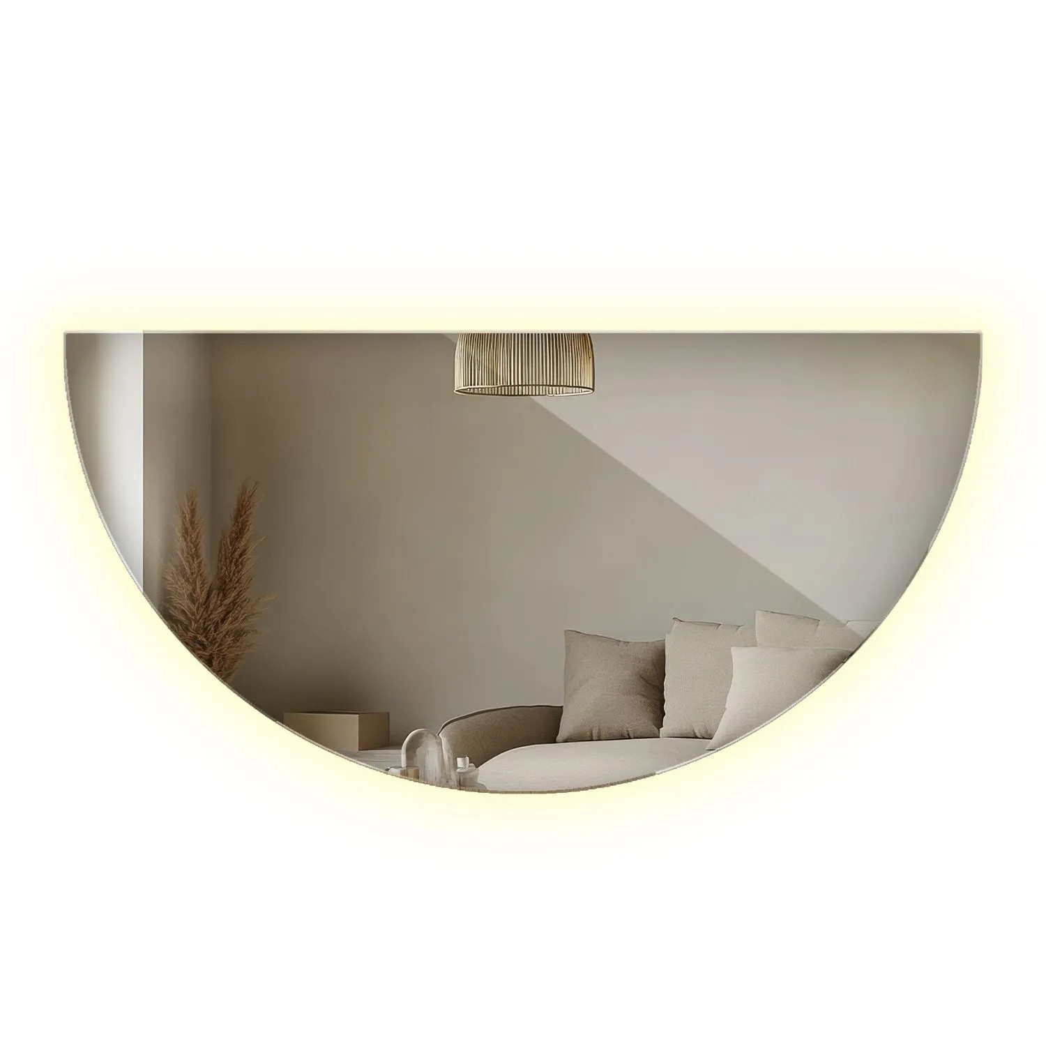 Wallfluent Spiegel Mit LED 45x90 cm Elegantes Bogendesign Mit Neutralweiß 4000K Für Badezimmer Und Schlafzimmer