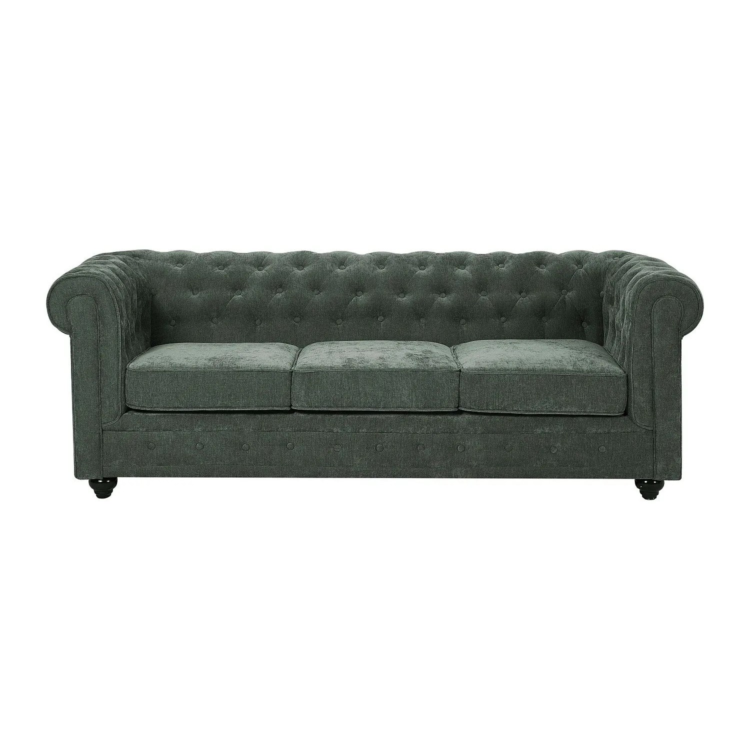 Vente-unique Sofa Ohne Schlafmöglichkeit Chesterfield Grün 205 cm