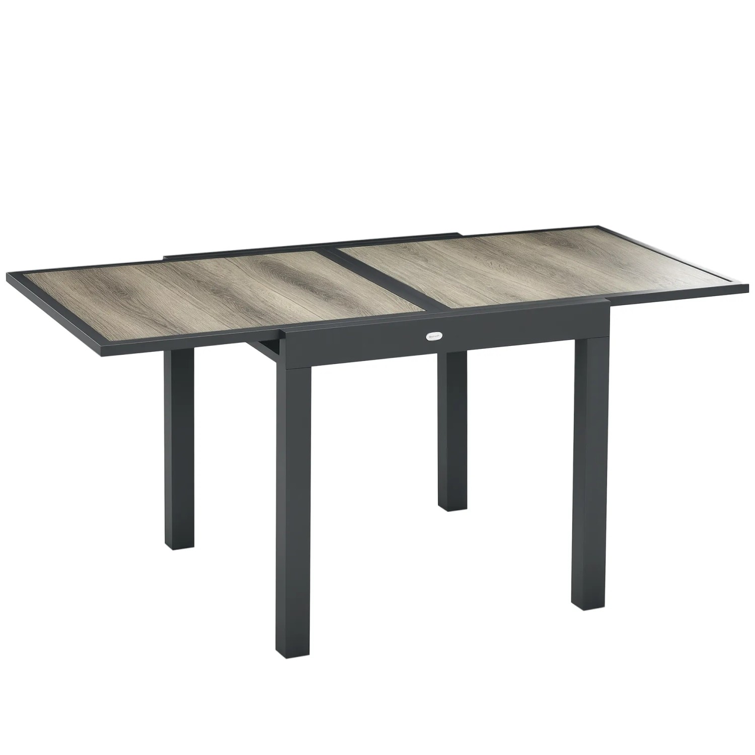 Outsunny Gartentisch  Aluminium Kunststoff Beige 80/160L x 80B x 75H cm