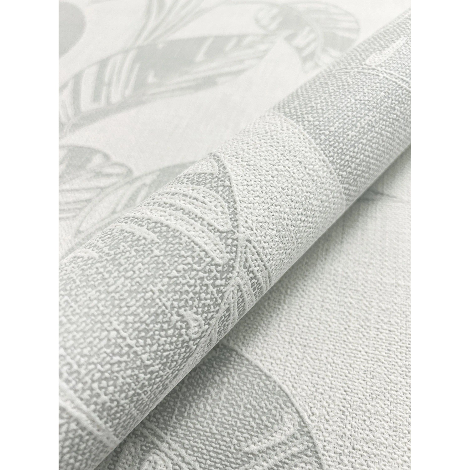 Newroom Vliestapete Bivona Hellgrau Blätter Natur Strukturiert FSC® günstig online kaufen