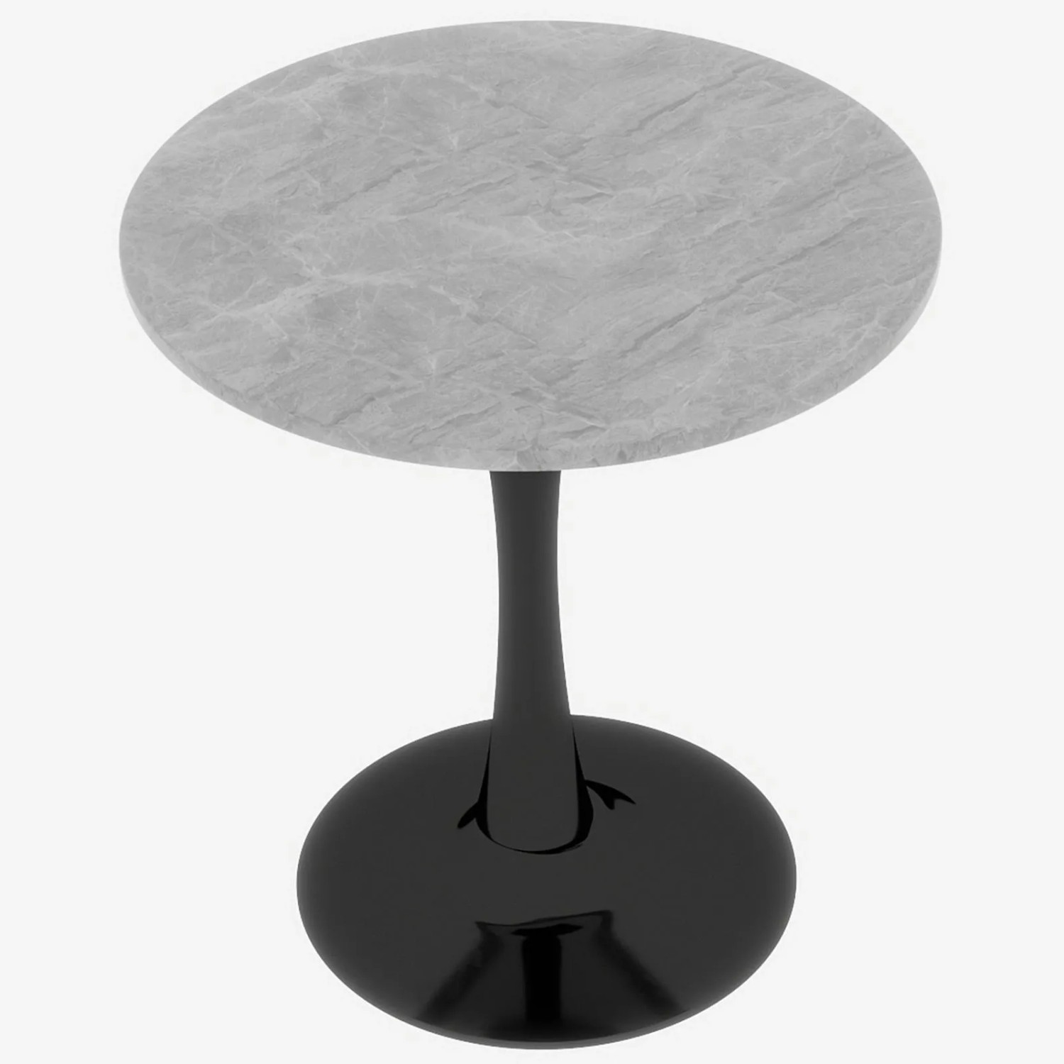 okwish Couchtisch mit Marmor Tischplatte Wohnzimmer Esszimmer 70x70x72cm Grau