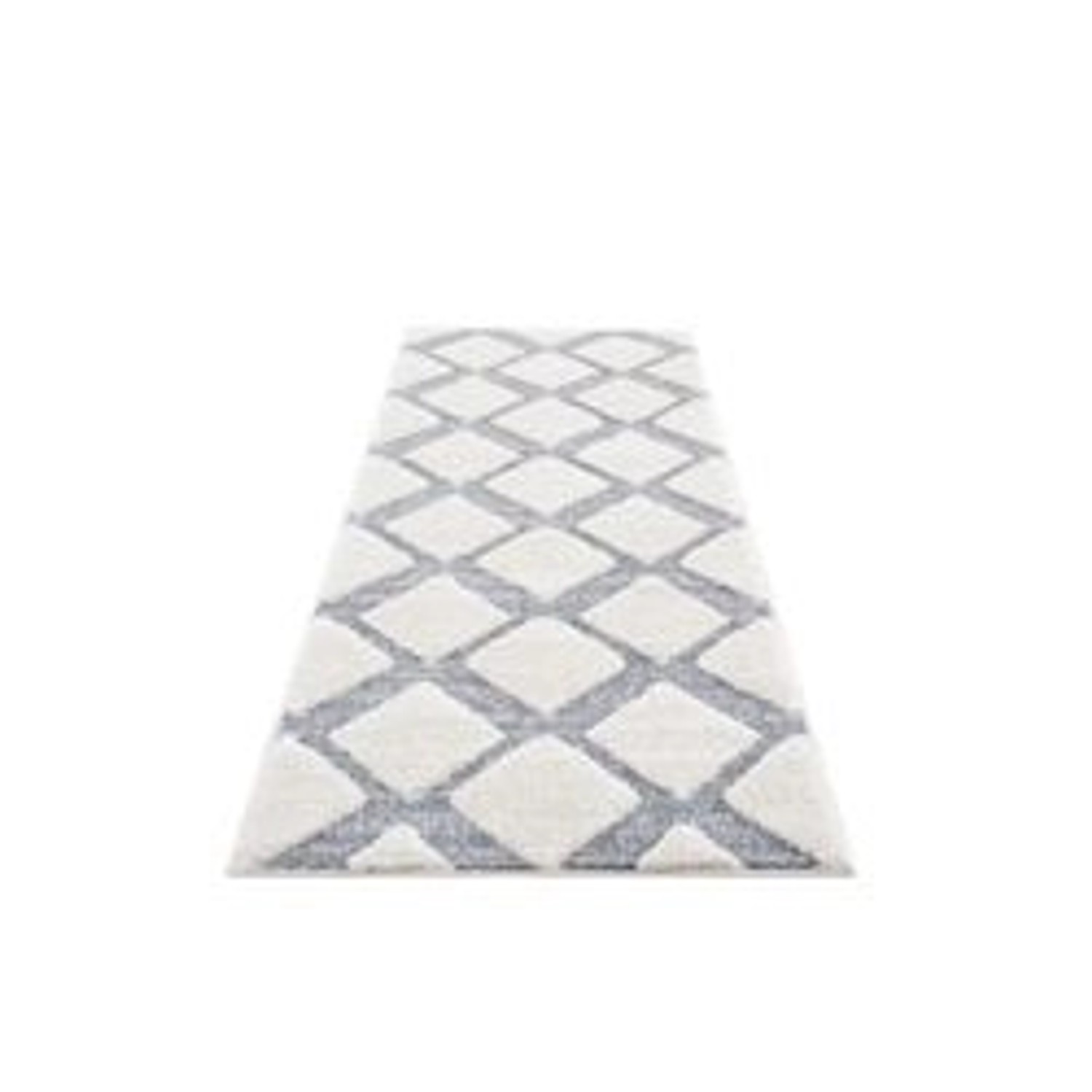 payé Teppich Nara-4497 Hochflor 80x300 cm Creme-Grau Boho-Rautenmuster günstig online kaufen
