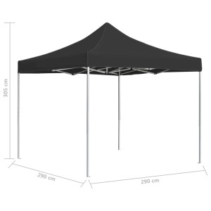 Faltbares, anthrazitfarbenes Partyzelt (3x3 m) von vidaXL mit Aluminiumrahmen für den Garten.