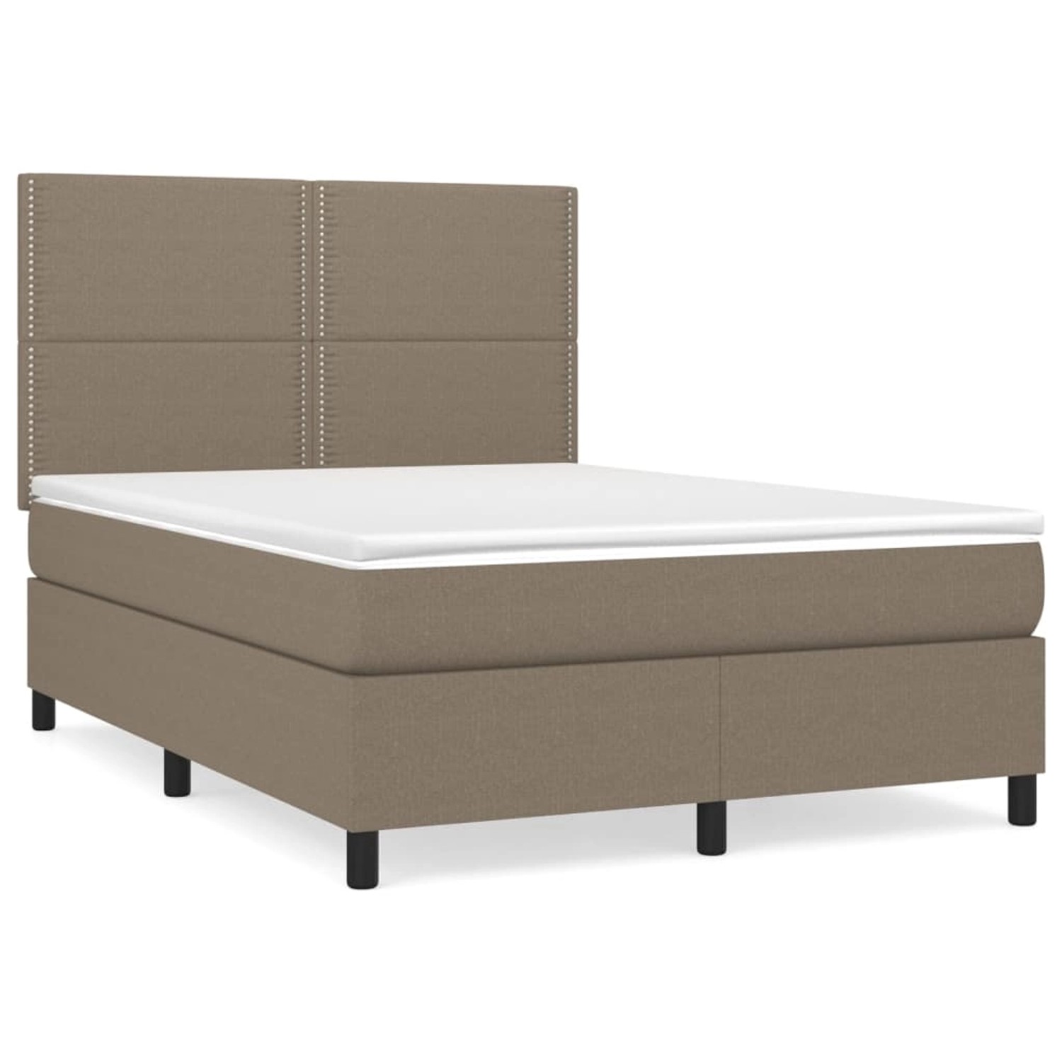 vidaXL Boxspringbett mit Matratze Taupe 140x190 cm Stoff1466015 günstig online kaufen
