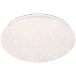 Dimmbare, runde, weiße Brilo LED-Deckenleuchte Barny S mit Sternendekor.