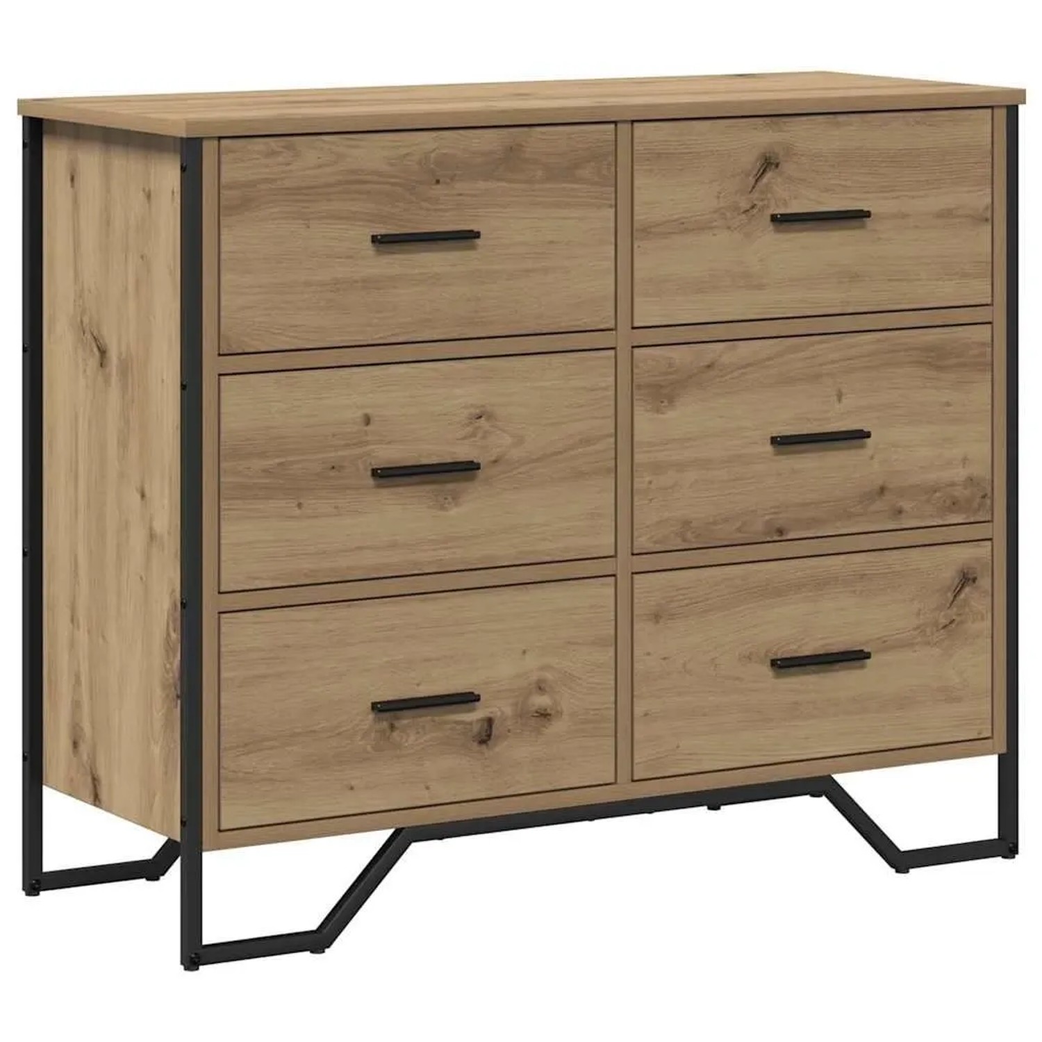vidaXL Kommode mit Schubladen 2 Stk Artisan-Eiche 91 x 35,5 x 74,5 cm 3365604