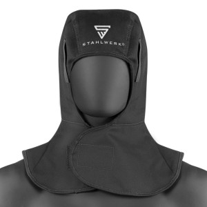 STAHLWERK Schweißhaube, flammenhemmende Schweißerschutzkleidung in Schwarz.