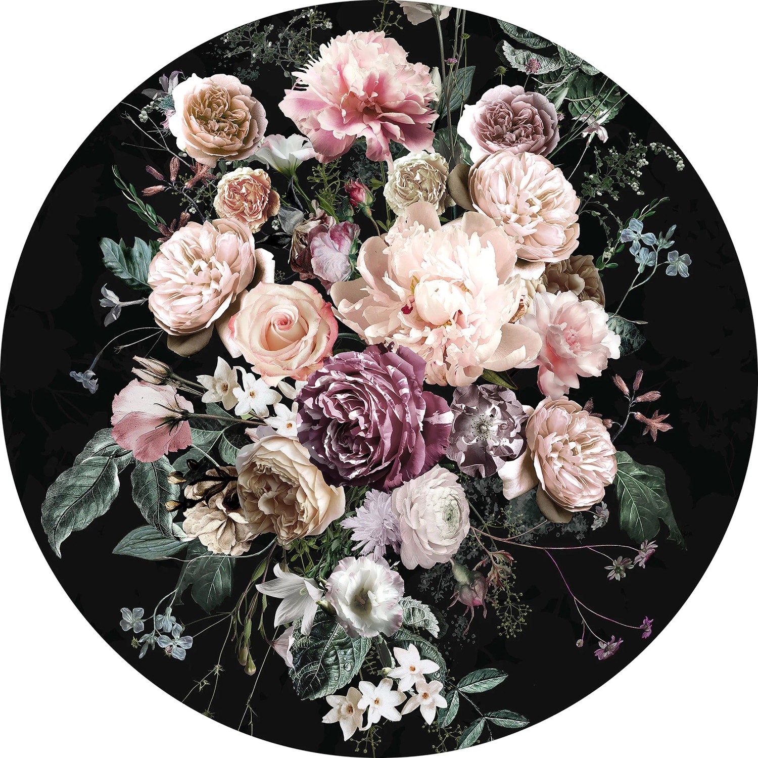 Komar Vlies Fototapete Enchanted Flowers Selbstklebend Ø 125 cm