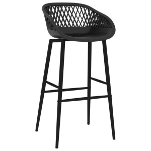 Schwarzer Barhocker (4er-Set) von vidaXL mit Netzmuster-Rückenlehne, ideal für die Bar.