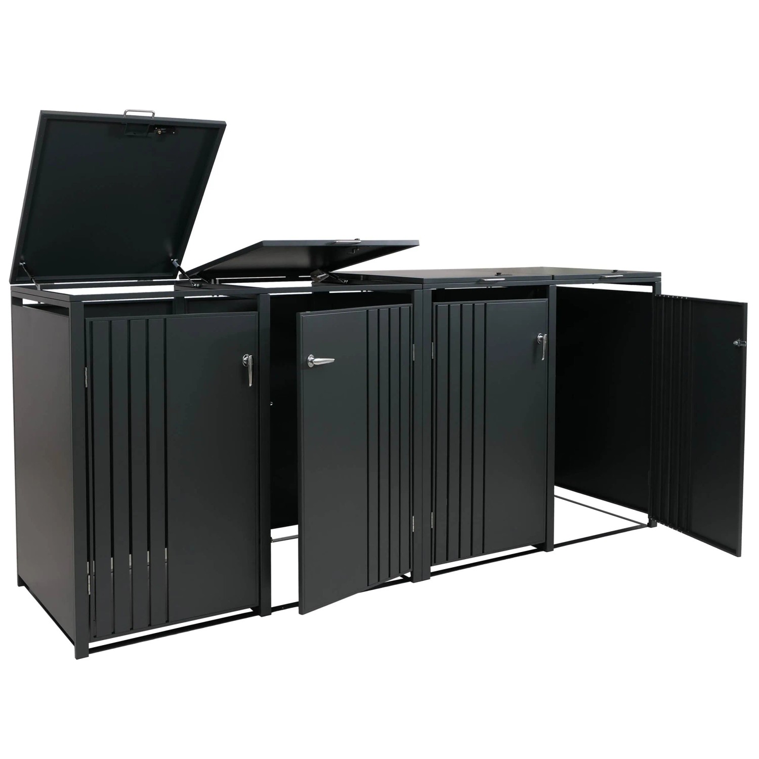 Proregal 4er-Mülltonnenverkleidung Mit Deckel HxBxT 122x250x84 cm Anthrazit günstig online kaufen