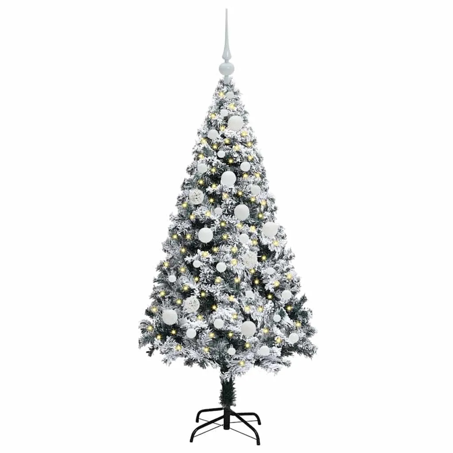 vidaXL Künstlicher Weihnachtsbaum mit 150 LEDs mit Ständer Grün 120 cm 3396943