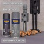 belton Buntlack Perfect Graphite Grey (400ml) seidenmatt. Zwei Farbspraydosen und Nussknackerfiguren.