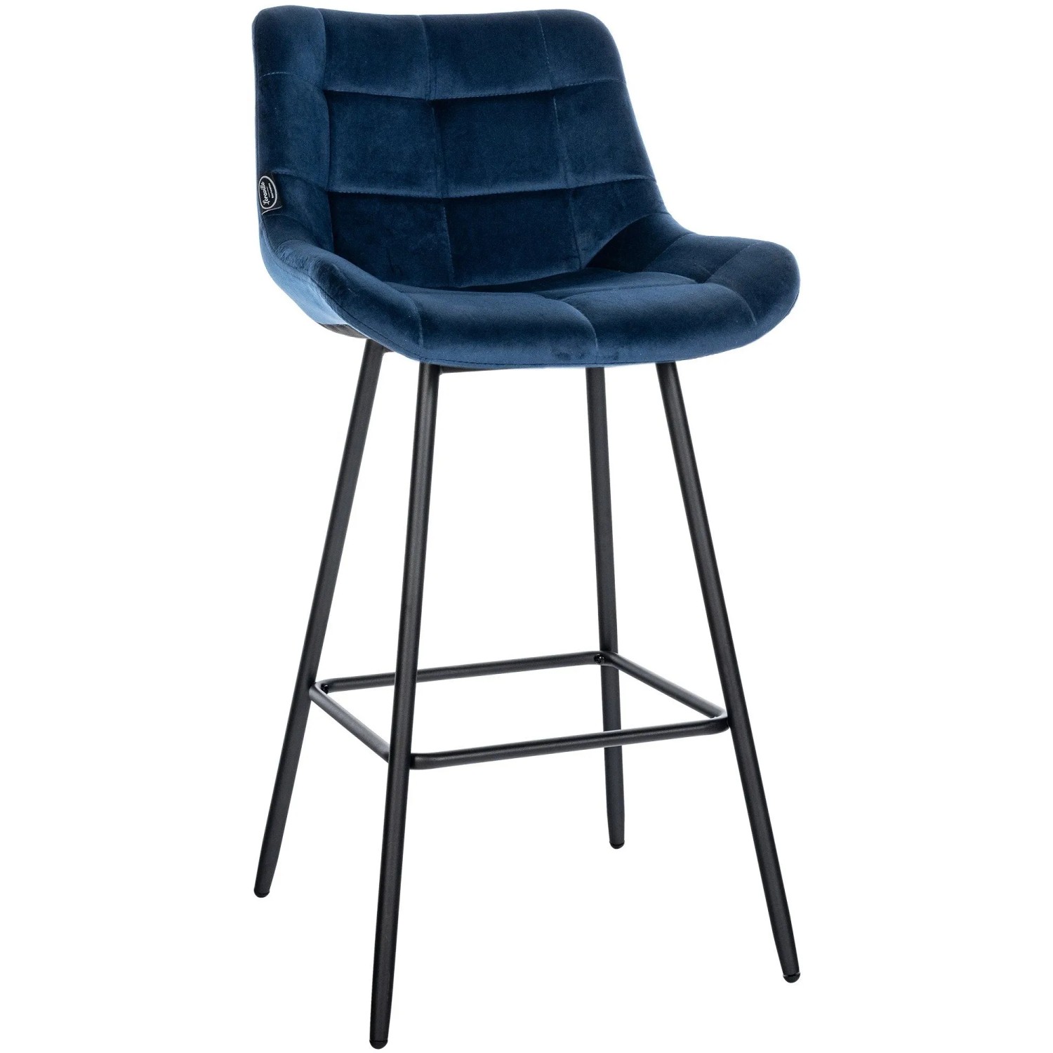 DELUKE Barhocker VISEN Samt Blau 49x56x104cm Barstuhl Mit Lehne Tresenhocker Tresenstuhl