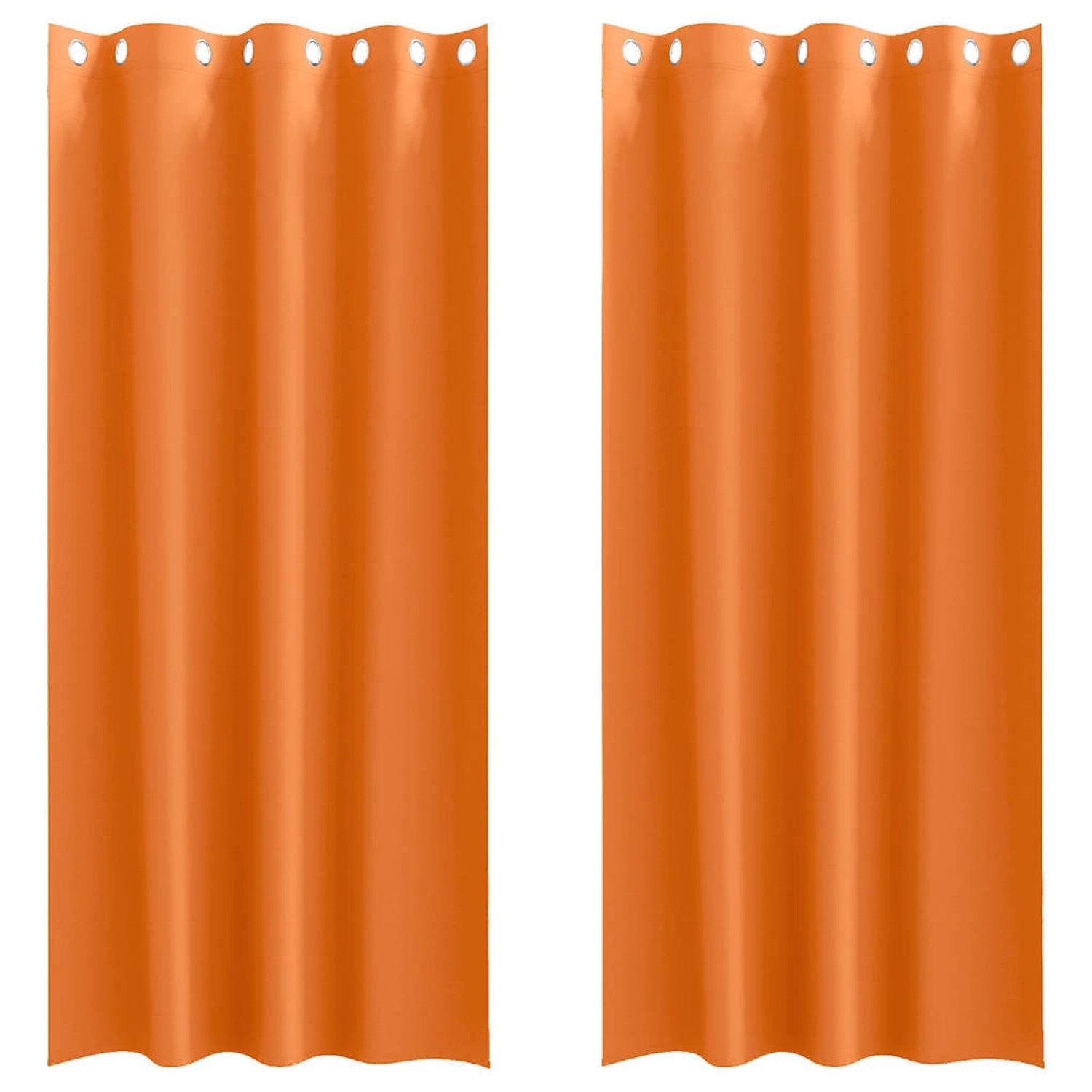 vidaXL Verdunkelungs-Vorhänge mit Ringen Helles Orange Polyester 4107400 günstig online kaufen