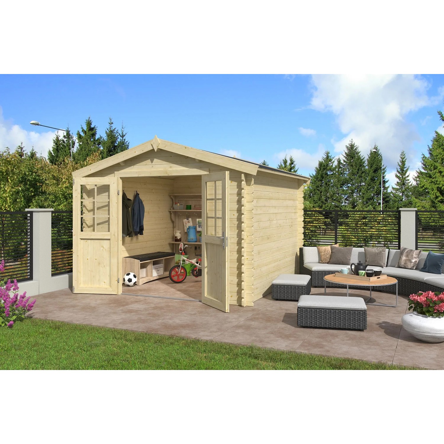 Lasita Gartenhaus Norah 275 Natur/Unbehandelt 275 cm x 275 cm