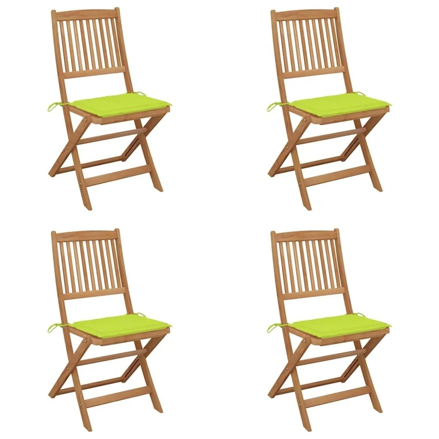 vidaXL Klappbare Gartenstühle 4 Stk mit Kissen Massivholz Akazie 3064682 günstig online kaufen