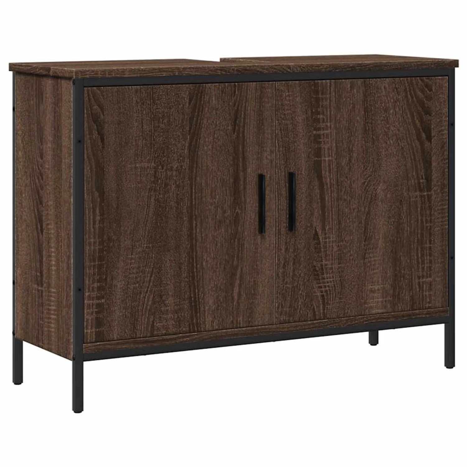 vidaXL Waschbeckenunterschrank Braun Eiche 80x30x60 cm Holzwerkstoff 842455 günstig online kaufen