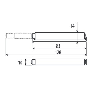 SOTECH Türdämpfer Push To Open Grau mit Magnetspitze