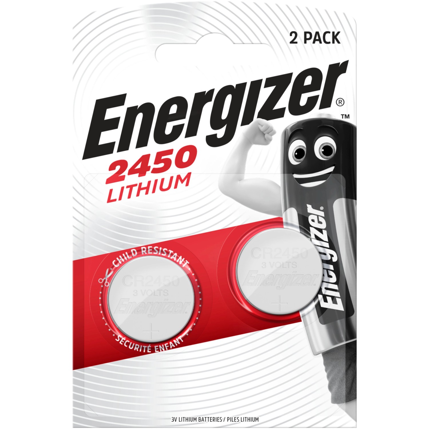 Energizer Knopfzelle Lithium CR 2450 2 Stück