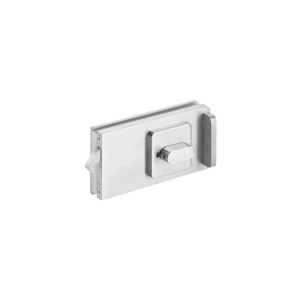 Matt gebürstetes Edelstahl Glasschiebetür Schloss mit WC-Riegel. Ideal für Bad & Sanitär Glastüren.