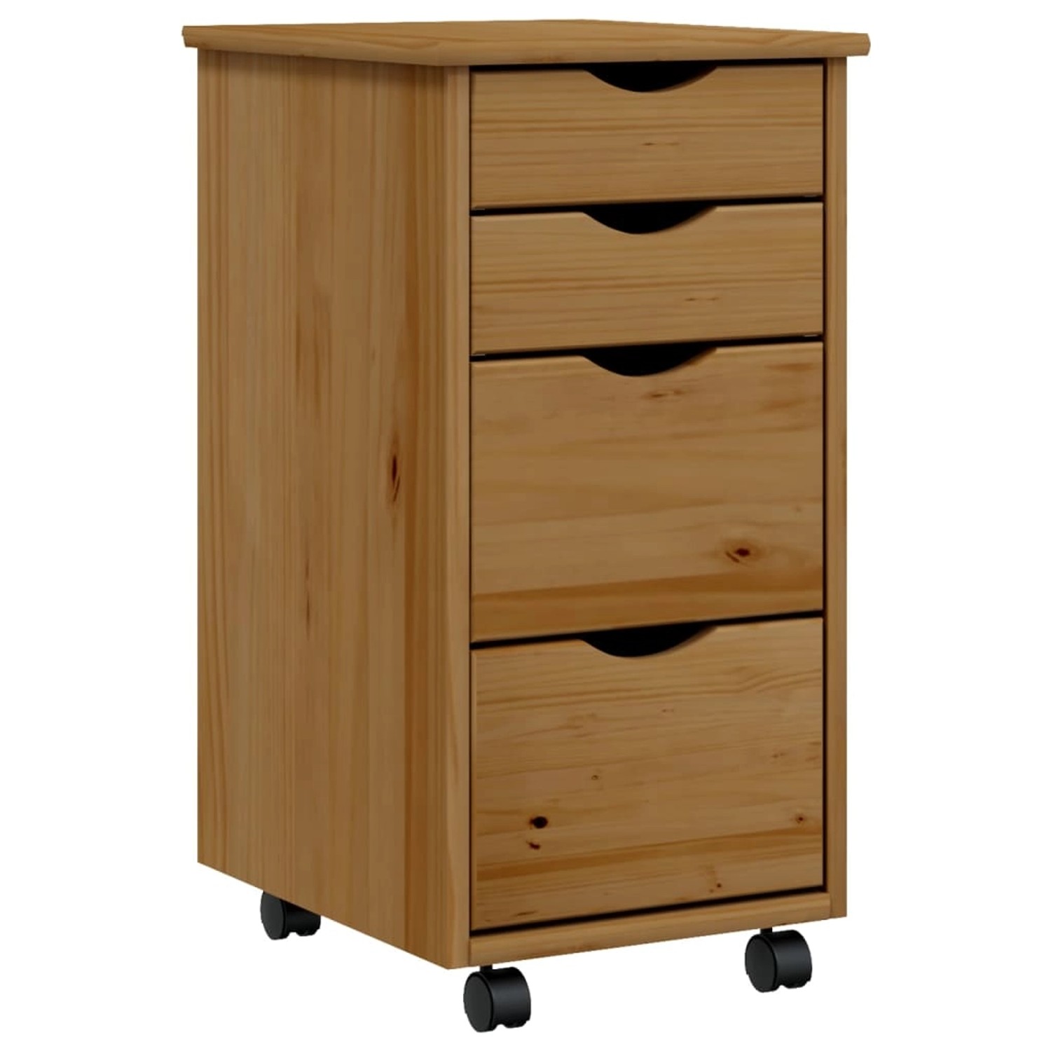 vidaXL Rollschrank mit Schubladen MOSS Honigbraun Massivholz Kiefer Modell günstig online kaufen