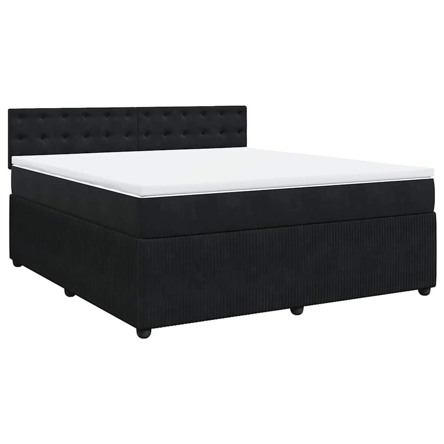 vidaXL Boxspringbett mit Matratze Schwarz 180x200 cm Samt 3287820 günstig online kaufen