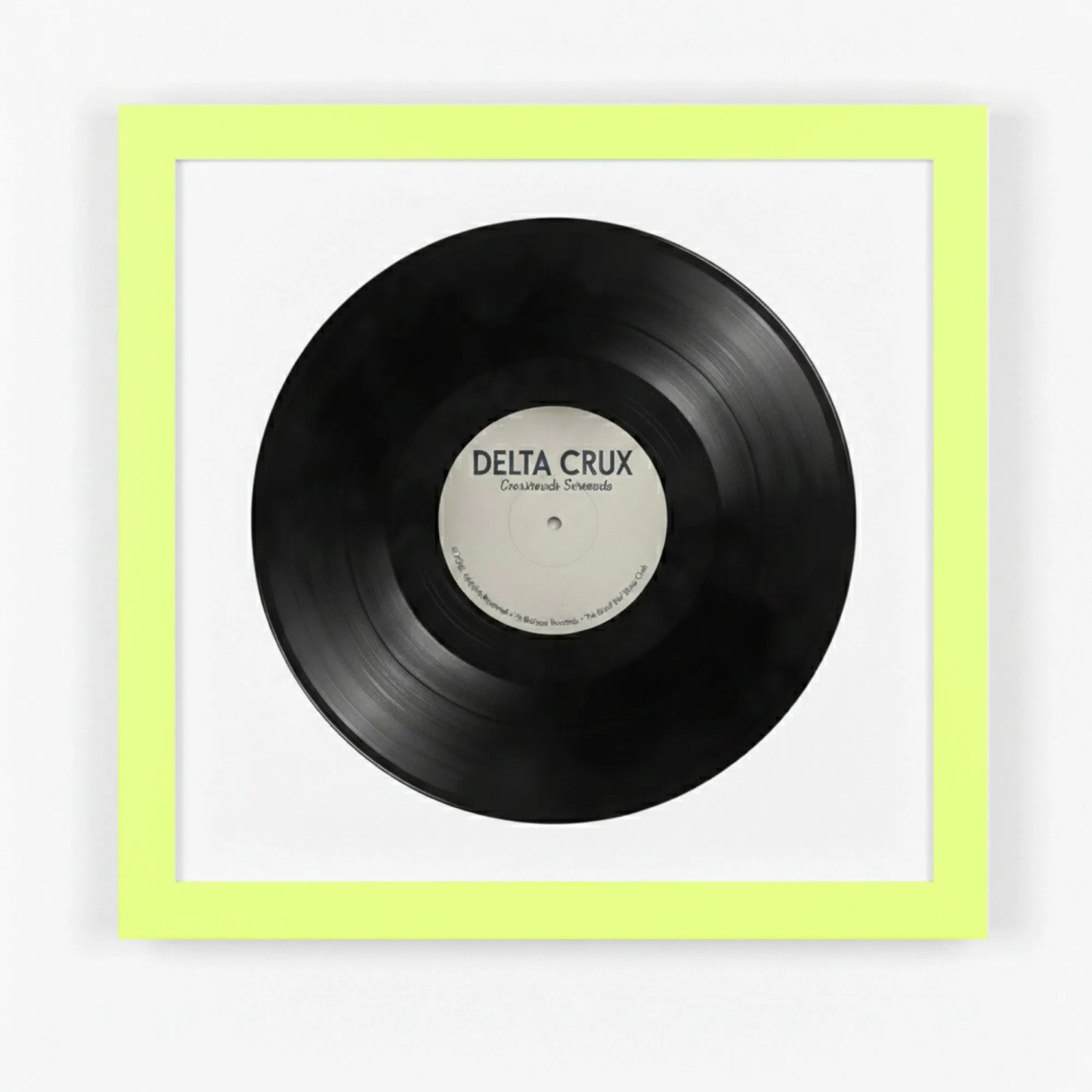 K-Möbel Schallplatten Rahmen Grün 40x40cm mit Weißem Passepartout für die Vinyl