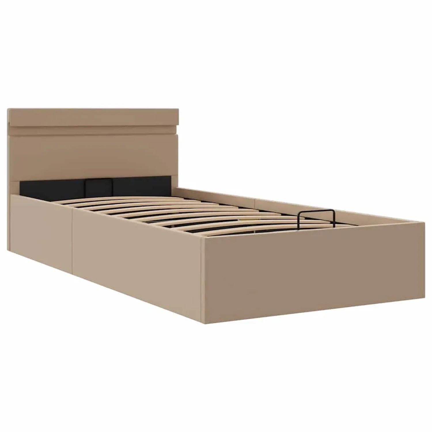 vidaXL Stauraumbett mit LED Cappuccino-Braun Kunstleder 90x200cm 285558