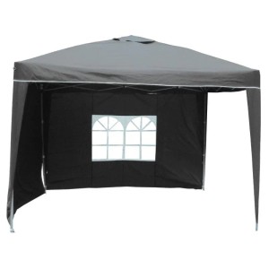 Lex Alu Pavillon Faltpavillon 3x3m Gartenpavillon Gartenzelt Partyzelt Wasserdicht Steingrau