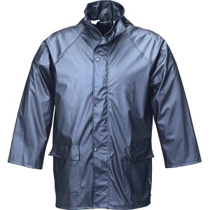 Herren Regenjacke Terraflex in Navy Blau, Größe M, wind- und wasserdicht für Arbeitskleidung.